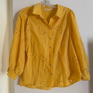 Sunshine Eyelet Button-Front Women's Shirt